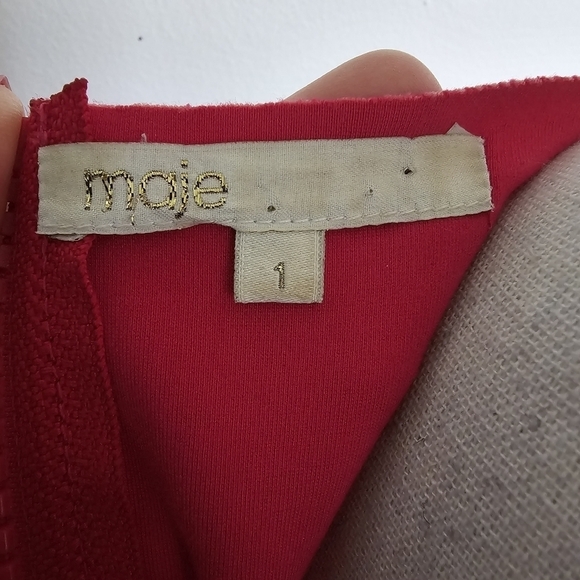 Maje "Acrobat" Hot Pink Eyelet Drop Waist Dress - Picture 9 of 12